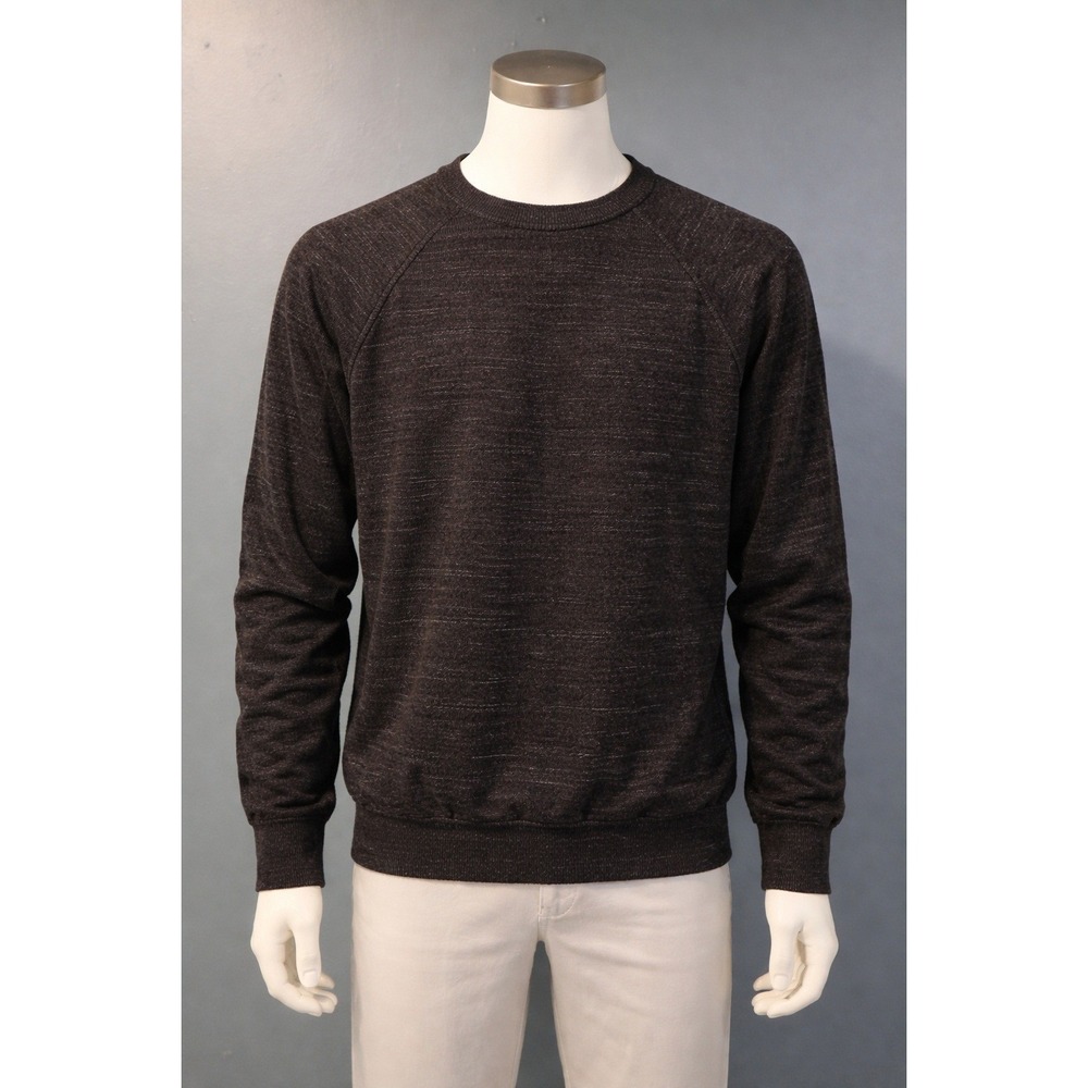 J.Crew Mercantile M Cotton Mens Charcoal Gray Marled Cotton Raglan Sweater New - Picture 1 of 9